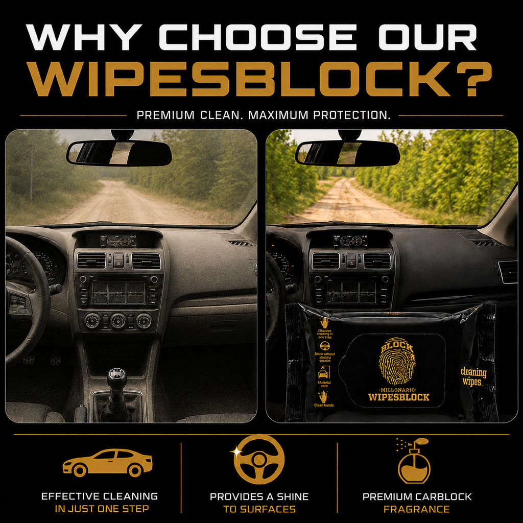 WipesBlock Car Interior Wipes — 70ct | Black Trim Restorer