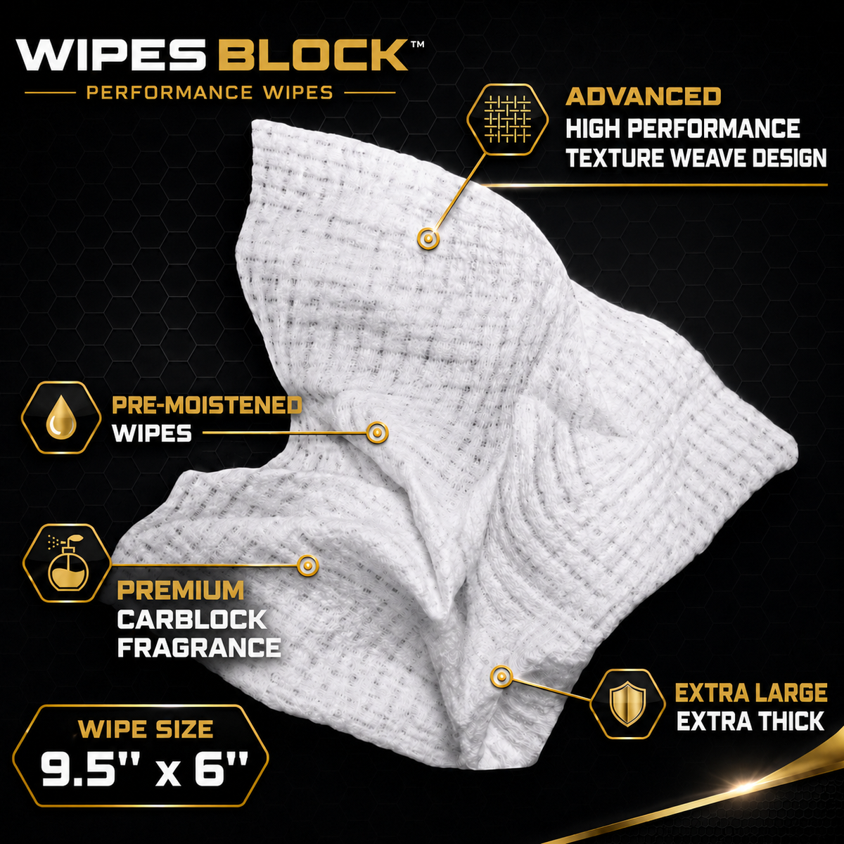 WipesBlock Car Interior Wipes — 70ct | Black Trim Restorer