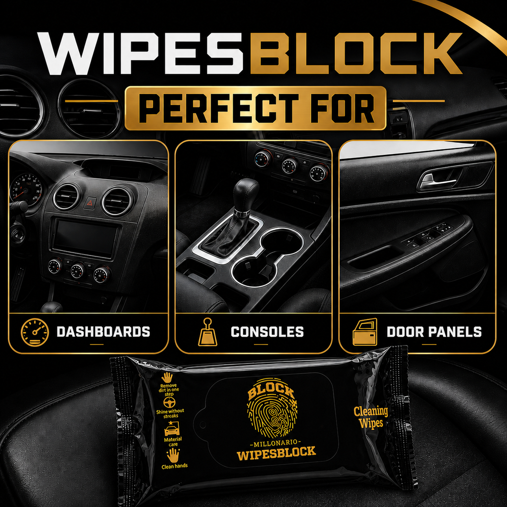 WipesBlock Car Interior Wipes — 70ct | Black Trim Restorer